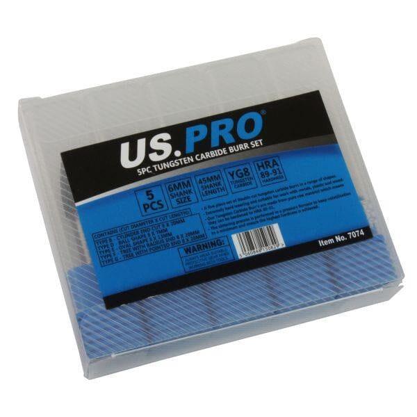 US PRO Tools 5pc 6mm Carbide Burr Set Burrs Tungsten Steel Hole Enlarger 7074