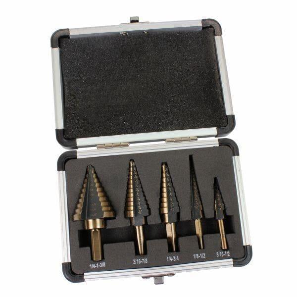 US PRO Tools 5PC Hss-G+ Step Drill Set 1/8"-1 3/8" In case 7139