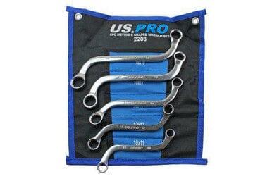 US PRO Tools 5pc Metric S Shaped Obstruction Spanner Wrench Set 2203