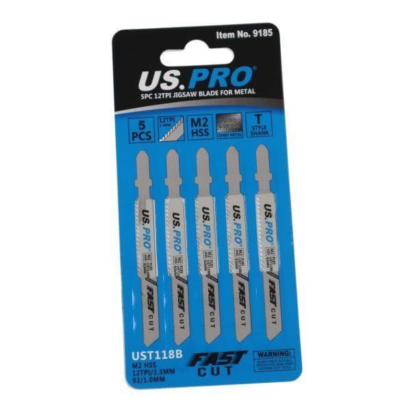 US PRO Tools 5pc UST118B 92mm 12TPI Jigsaw Blade For Metal 9185