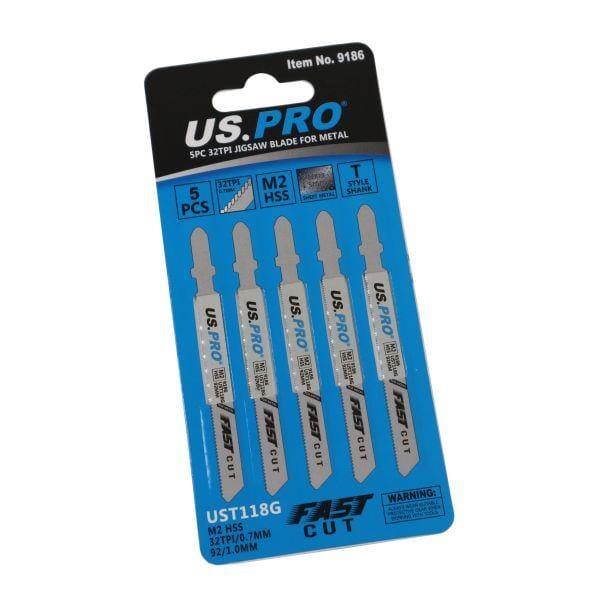 US PRO Tools 5pc UST118G 92mm 32TPI Jigsaw Blade For Metal 9186