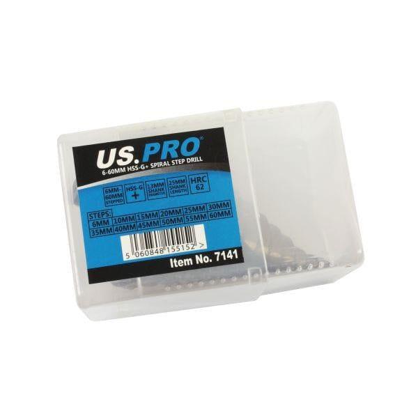 US PRO Tools 6 - 60mm HSS-G+ Step Drill Spiral Step Cone 7141