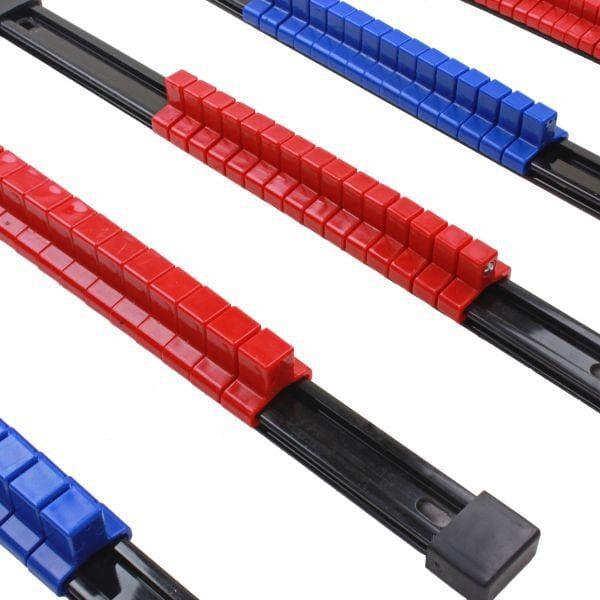 US PRO Tools 6 Piece 1/4", 3/8", 1/2" Drive Socket Storage Rails 86 Clips 3461