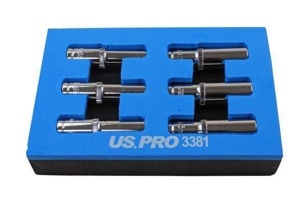 US PRO Tools 6pc 3/8" dr 10mm & 13mm 6pt Deep Sockets 3381