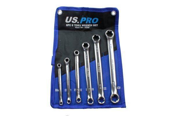 US PRO Tools 6pc E-Torx / Female Torx Star Wrench Spanner Set E6 - E24 2290