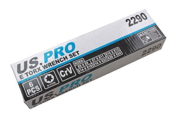 US PRO Tools 6pc E-Torx / Female Torx Star Wrench Spanner Set E6 - E24 2290