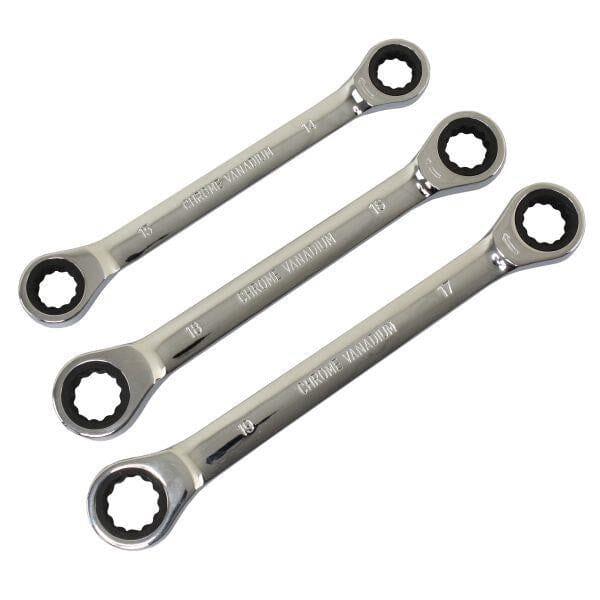 US PRO Tools 6pc Metric Double Ring Gear Ratchet Spanner Wrench Set 8-19mm 3469