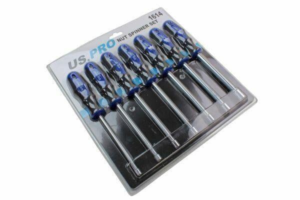 US PRO Tools 7 Pc Nut Driver Spinner Screwdriver Set Sizes 5,6,7,8,9,10,13mm 1614