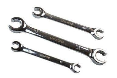 US PRO Tools 7pc 12 Point Open Brake Flare Nut Spanners Wrench Set 8 - 24mm 2044