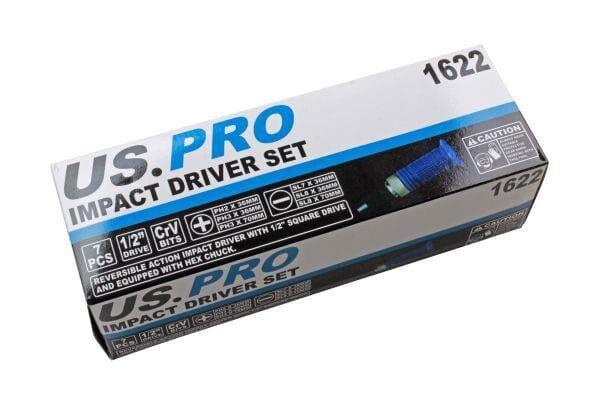 US PRO Tools 7pc Impact Driver Set Impact Screwdriver Set 1622