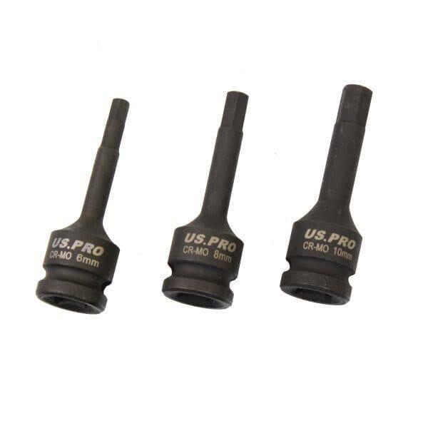 US PRO Tools 8 Piece 1/2" Drive Impact Hex Bit Socket Set H5 - H19 EVA Foam 3845