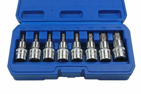 US PRO Tools 8 Piece 1/2" Drive Torx / Star Bit Socket Set T27 - T70 3403