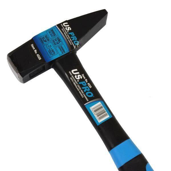 US PRO Tools 800G Machinist Cross Pein Hammer With Fibreglass Handle 4526