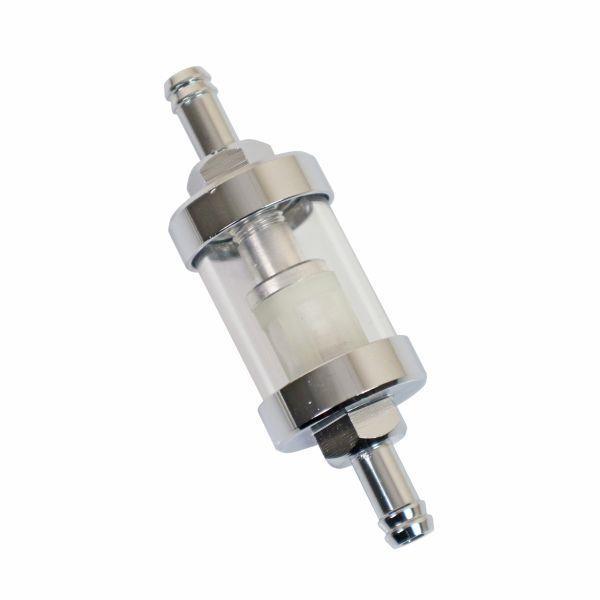 US PRO Tools 8MM 5/16" Chrome Universal Inline Reusable Fuel Filter 6887