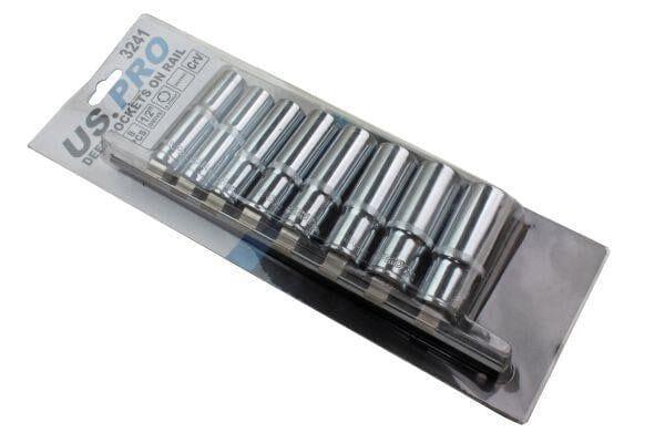US PRO Tools 8pc 1/2'' DR 6PT Metric Deep Sockets 13-24mm Socket 3241