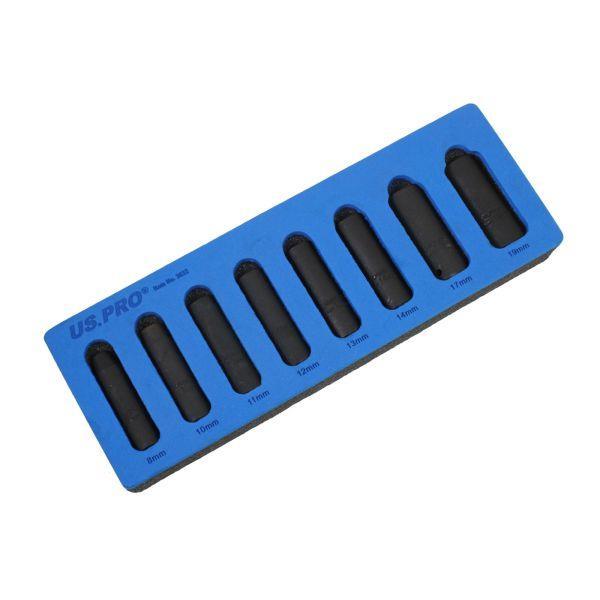 US PRO Tools 8PC 3/8" DR Deep Impact 6PT Socket Set Metric 8 - 19MM 3832