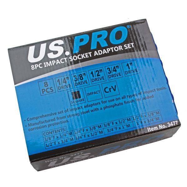 US PRO Tools 8pc Impact Adaptor Set, Reducer for Sockets, Wrench 3477