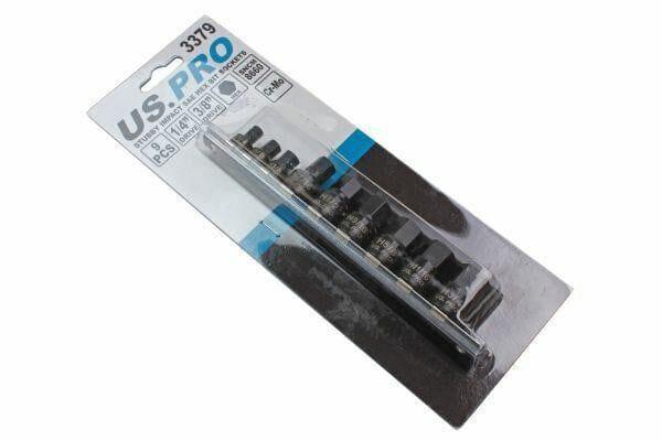 US PRO Tools 9pc 1/4" 3/8" Dr Stubby Short Impact Hex Allen Bit Imperial Sockets 3379