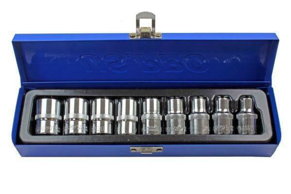 US PRO Tools 9pc E Torx Socket Set E10 to E24 1/2" drive female torque star sockets 3255
