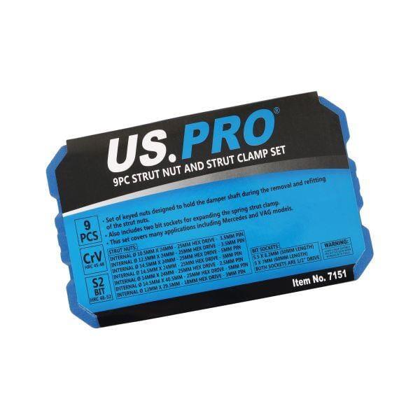 US PRO Tools 9pc Strut Nut And Clamp Spreader Socket Set 1/2" Dr 7151