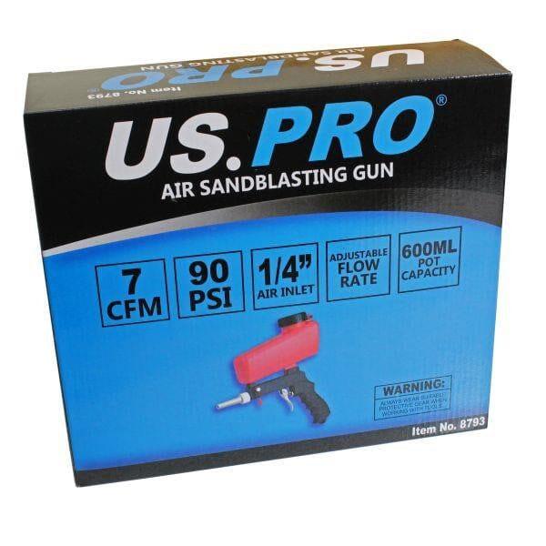 US PRO Tools Abrasive Sandblasting Gun Shot Blast Sanding Air Gun With Tank 8793