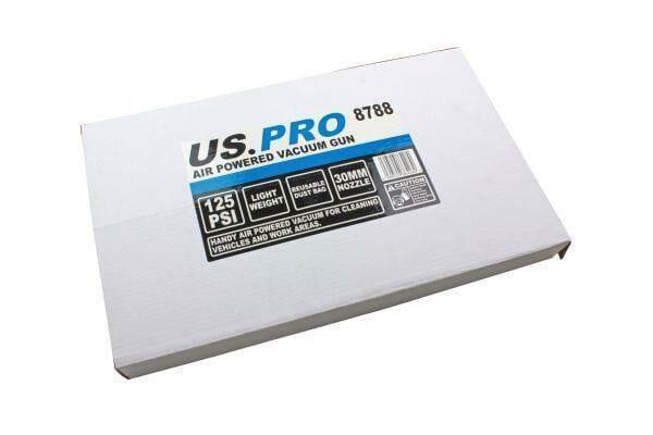 US PRO Tools Air Powered Light weight Vacuum Gun, 30mm Nozzle With Reusable Dust Bag 8788