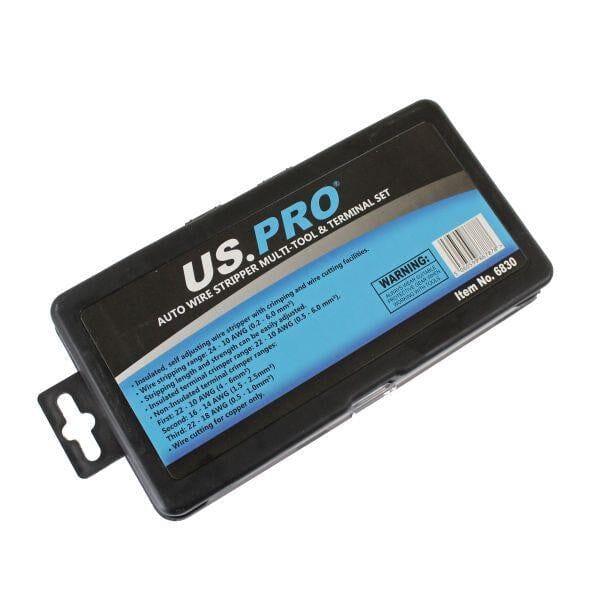 US PRO Tools Auto Wire Stripper, Cutter, Terminal Crimper & Terminal Set 6830