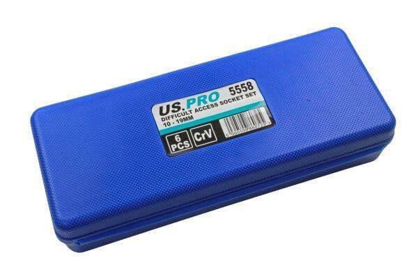 US PRO Tools Difficult Access Sockets 3/8 + 1/2" Drive 10mm - 19mm 5558