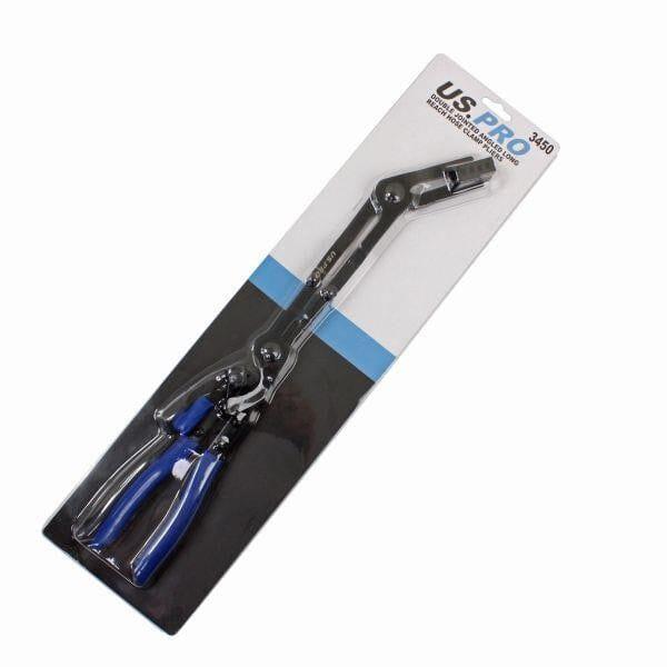 US PRO Tools Double Jointed Long Reach Hose Clamp Pliers Angled 3450