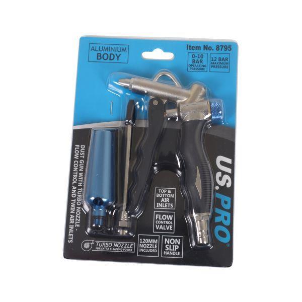 US PRO Tools Dust Gun With Turbo Nozzle - Flow Control And Twin Air Inlets 8795