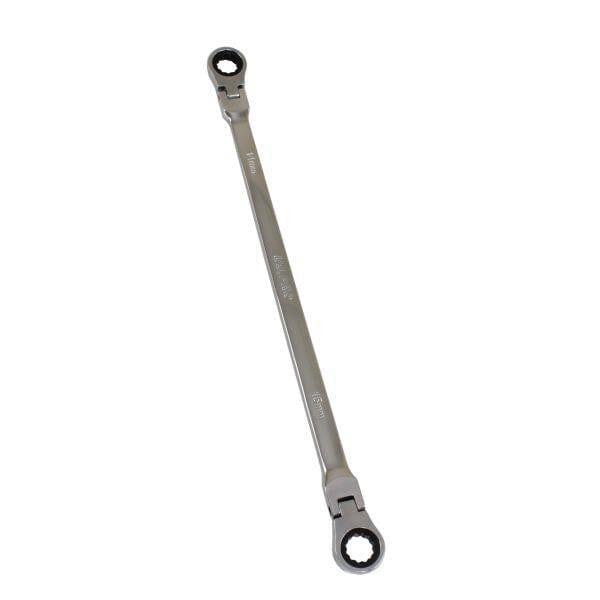 US PRO Tools Extra Long Double Ended Flex-Head Ratchet Spanner 14 & 15mm x 375mm 3870