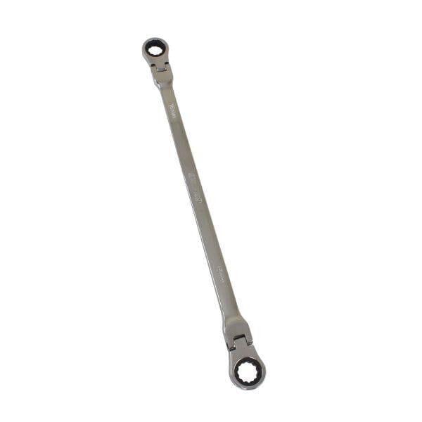 US PRO Tools Extra Long Double Ended Flex-Head Ratchet Spanner 16 & 18mm x 412mm 3871