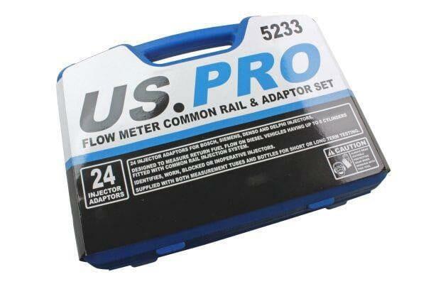 US PRO Tools Flow Meter Common Rail & Adaptor Engine Injector Test Kit 5233