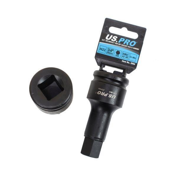 US PRO Tools H22 X 100MM 3/4" DR Impact Hex Bit Socket 3994