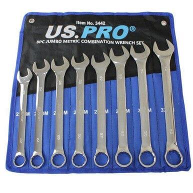 US PRO Tools Jumbo Spanners 8pc Long Reach Combination Wrench Spanner Set 22mm - 32mm 3442