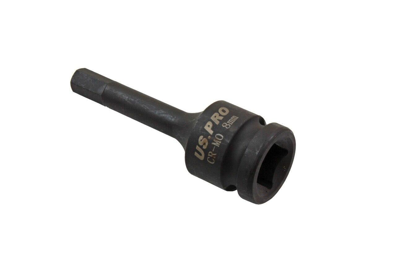 US PRO Tools M8 1/2" DR Impact Hex Bit Socket 8mm X 78MM 3378