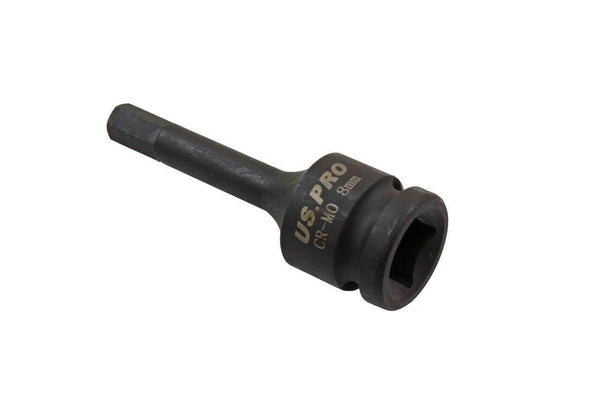 US PRO Tools M8 1/2" DR Impact Hex Bit Socket 8mm X 78MM 3378