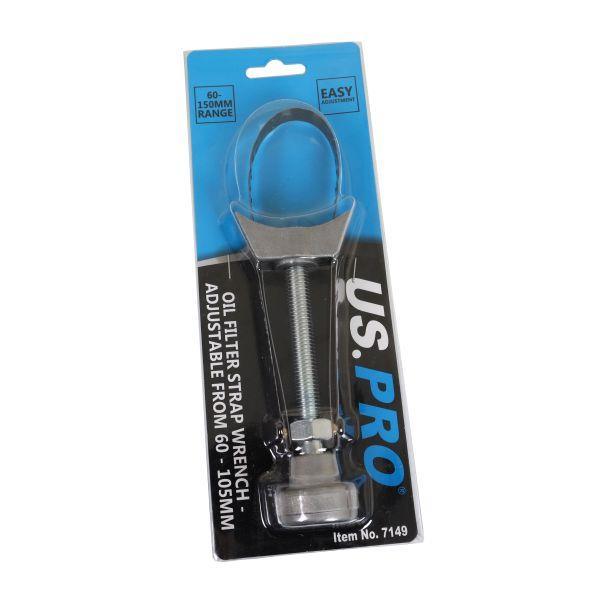 US PRO Tools Oil Filter Strap Wrench - Adjustable From  60 - 105MM 7149