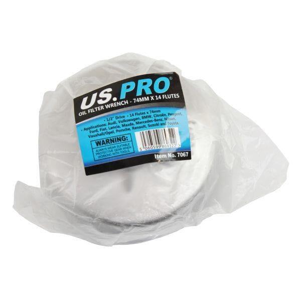 US PRO Tools Oil Filter Wrench 74mm X 14 Flutes 1/2" dr VW BMW 7067