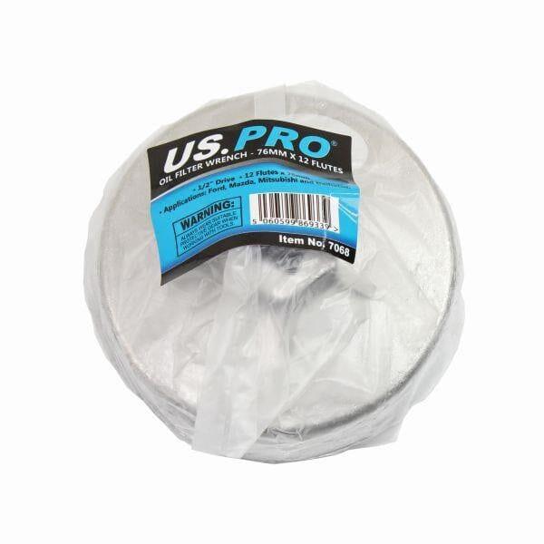 US PRO Tools Oil Filter Wrench 80mm x 12 Flutes 1/2" dr Ford Mazda 7068