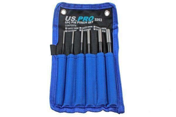 US PRO Tools PIN Punch set 6pc Parallel Pin Metric Punch Tool Set 2.5mm - 10mm 3263