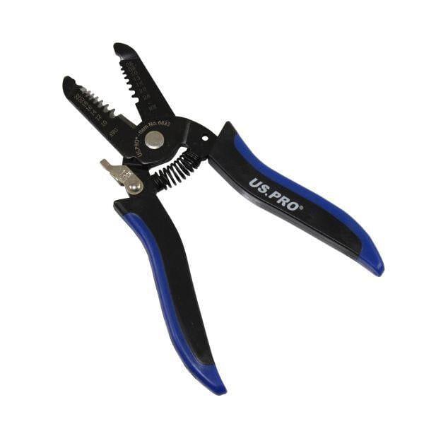 US PRO Tools Precision Wire Strippers Cutters 7 Inch 0.6 - 2.6mm Safety Lock 6832