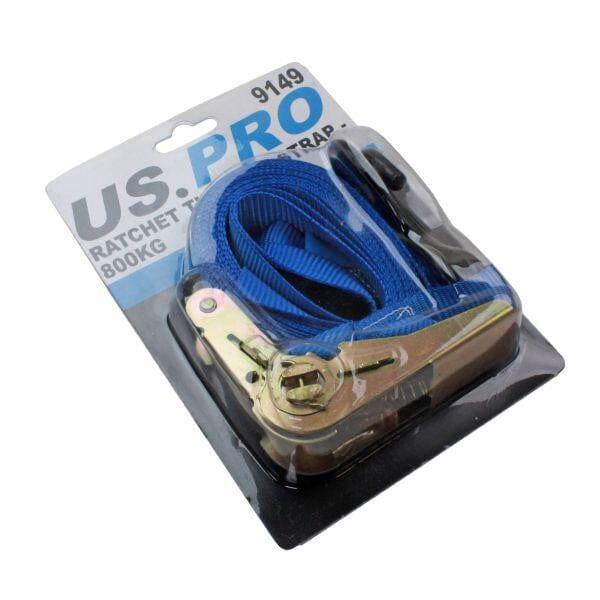 US PRO Tools Ratchet Strap Tie Down 4.6m x 25mm Load 800kg 9149