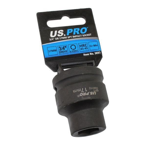 US PRO Tools Single 3/4" DR 17mm 6 Point Impact Socket 3693
