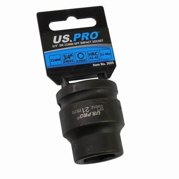 US PRO Tools Single 3/4" DR 21mm 6 Point Impact Socket 3695