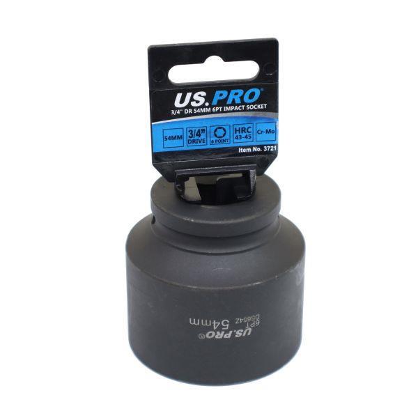 US PRO Tools Single 3/4" DR 54MM 6PT Impact Socket 3721