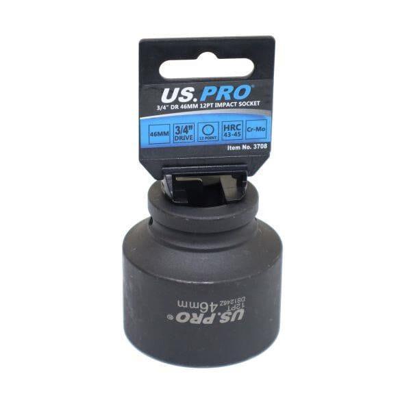 US PRO Tools Single 46MM 3/4" DR 12PT Impact Socket 3708