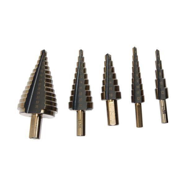US PRO Tools Step Drill Set in Case 4 - 35MM HSS-G+ Stepped Tool Metals PVC 7136
