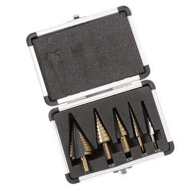 US PRO Tools Step Drill Set in Case 4 - 35MM HSS-G+ Stepped Tool Metals PVC 7136