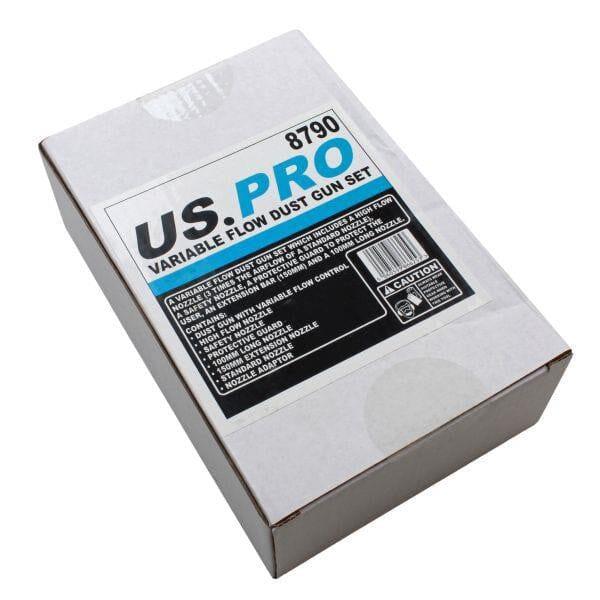 US PRO Tools Variable Flow Blow Dust Duster Gun, High Flow Nozzle & Adaptor 8790